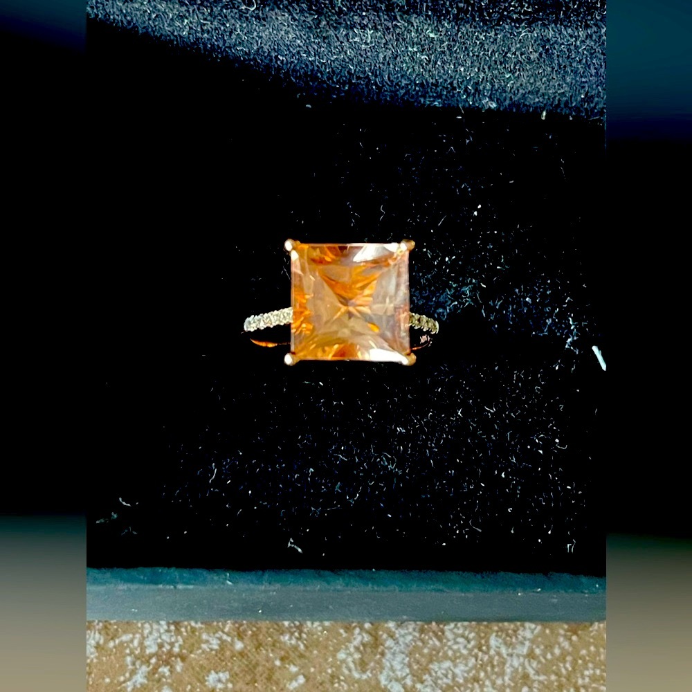 Authentic Morganite Ring with Diamonds